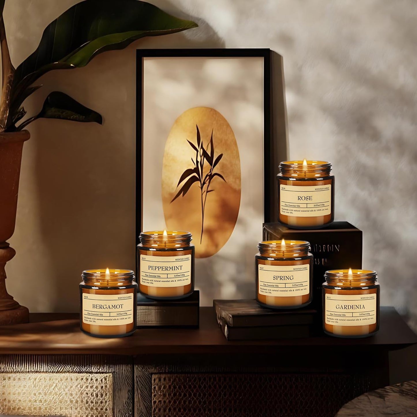 Scented Candle Set 24 Pack, Candle for Home Scented, Odor Eliminating, Stress Relief, Long Lasting Soy Wax Gift Set