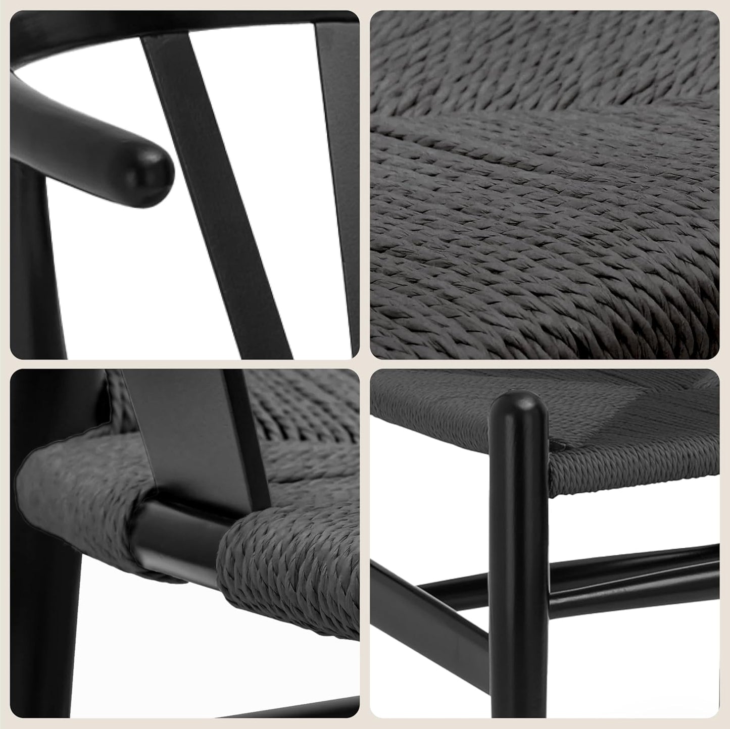 POLY & BARK Weave Chair in Pitch Black