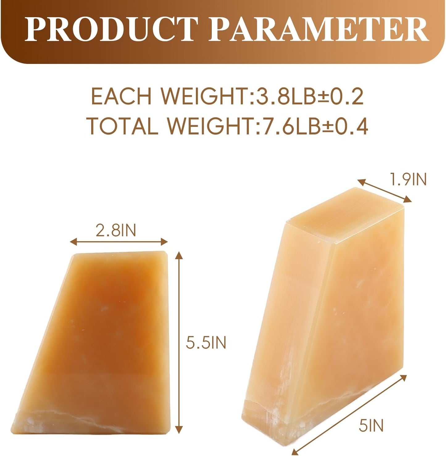 Onyx Book Ends Decorative, Unique Bookends for Shelves，8LB Bookends to Hold Heavy Books Durable Book Holder Stopper for Home Office Desk Bookshelf Decoration, Set of 2, Mexico Onyx