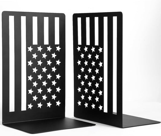 Metal Bookends for Bookshelves and Magazines - Strong Heavy Duty Book Dividers for Home, Office and School