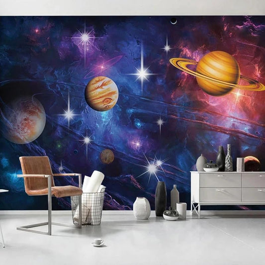 Custom Planet Wallpaper Universe Starry Sky Theme Mural Children Room Living Room Bedroom Ceiling Home Decor Wall Paper
