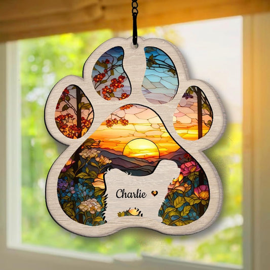 Personalized Tibetan Terrier Suncatcher Dog Memorial Gifts, Custom Tibetan Terrier Ornament Christmas Tree, Pet Remembrance Gift, Loss of Dog Sympathy Gift, Pets Memorial, Pet Loss Suncatcher