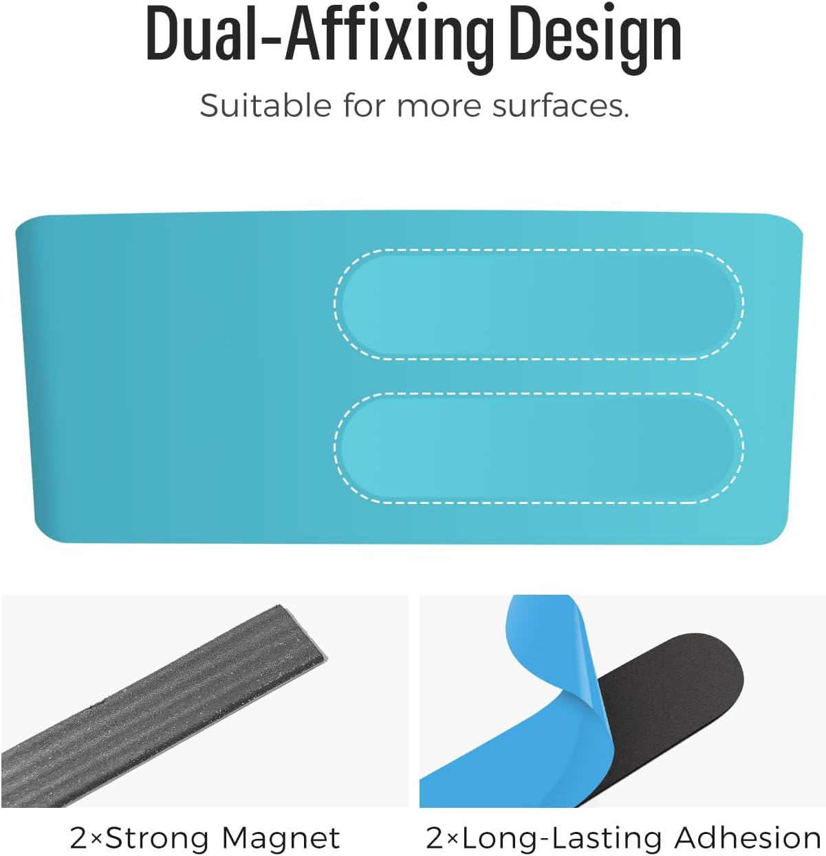 loukin Magnetic and Adhesive Marker Holder, Dry Erase Accessory Tray, Magnetic Storage Organizer for Whiteboard, Glass or Refrigerators (Sky Blue)