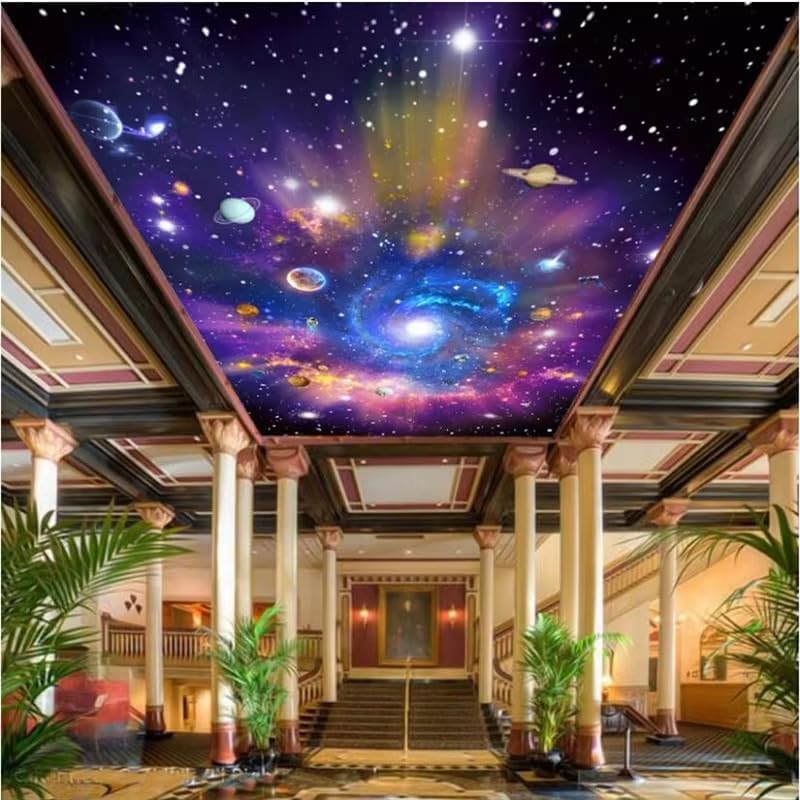 Custom Galaxy Wallpaper 3D Peel and Stick Mural Colorful Starry Universe Cosmic Galaxy Dream Room Ceiling 3D Wallpaper