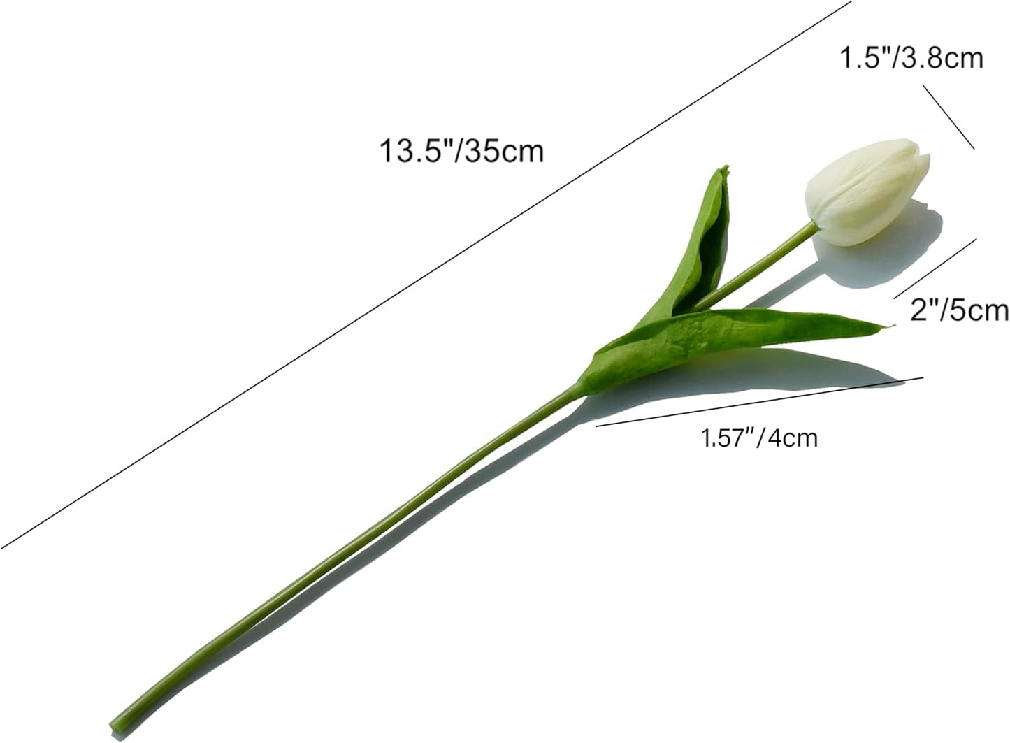 Mandy's Artificial Tulips 28 Stems Cream PU Faux Flowers for Wedding Home Decor 13.5 Inch