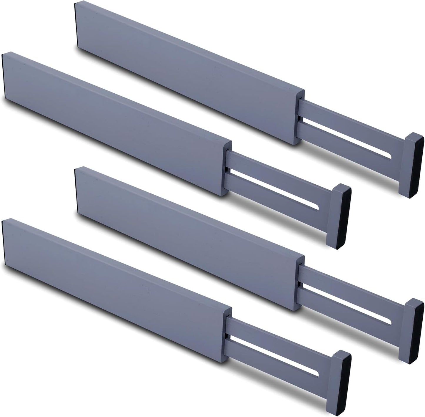 Utoplike 4 PCS Bamboo Kitchen Drawer Dividers(Fits 15"-17.7" Drawer Inner Size), Adjustable Drawer Organizers for Socks, Spring Loaded, Works in Drawer for Bedroom, Dresser