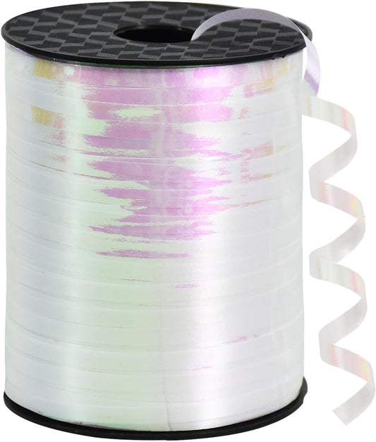 BEISHIDA 500 Yards White Ribbons Curling Ribbon 5mm for Gift Wrapping, Thin Curly Ribbon for Craft Balloon String Birthday Party Decoration Embellish Wedding