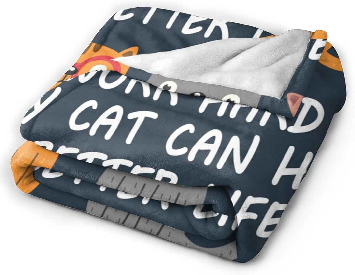 HGOD DESIGNS Cats Throw Blanket Funny Cat Blanket Animals Pet Pattern s Flannel Soft Warm Cozy Fuzzy 40"x50" Throw Blanket for for Women and Men