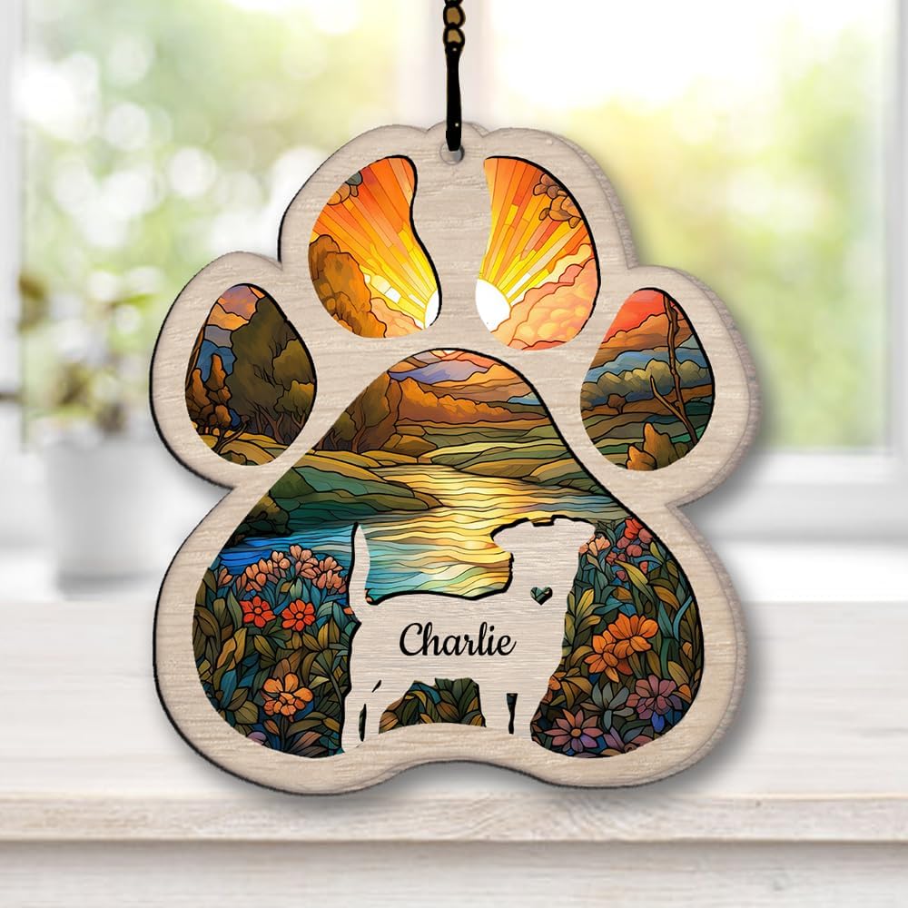 Personalized German Pinscher Suncatcher Dog Memorial Gifts, Custom German Pinscher Ornament Christmas Tree, Pet Remembrance Gift, Loss of Dog Sympathy Gift, Pet Loss Suncatcher