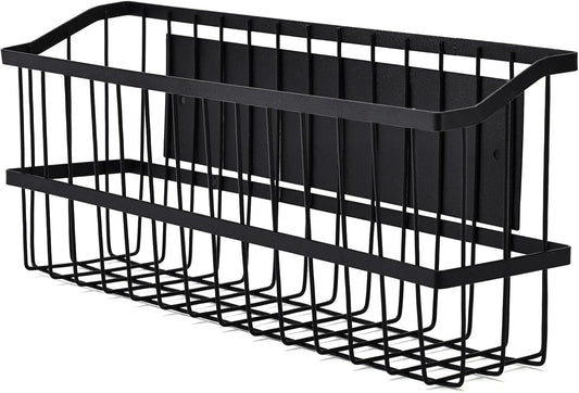 Magnetic Storage Basket, Large Magnetic Fridge Basket with Strong Magnet for Kitchen Laundry Room Office School Organization and Home Dryer Ball Storage, 14.96"x3.74"x5.91"