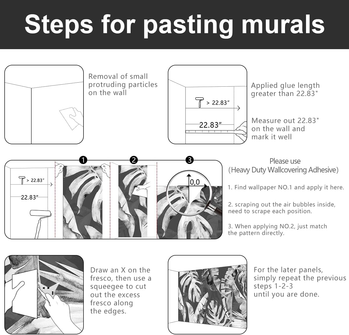 -Tropical Botanical Grey Banana Leaf Fabric Wallpaper Living Room Bedroom Bathroom Plant Wall Mural- 91"x65"（ not Peel and Stick）