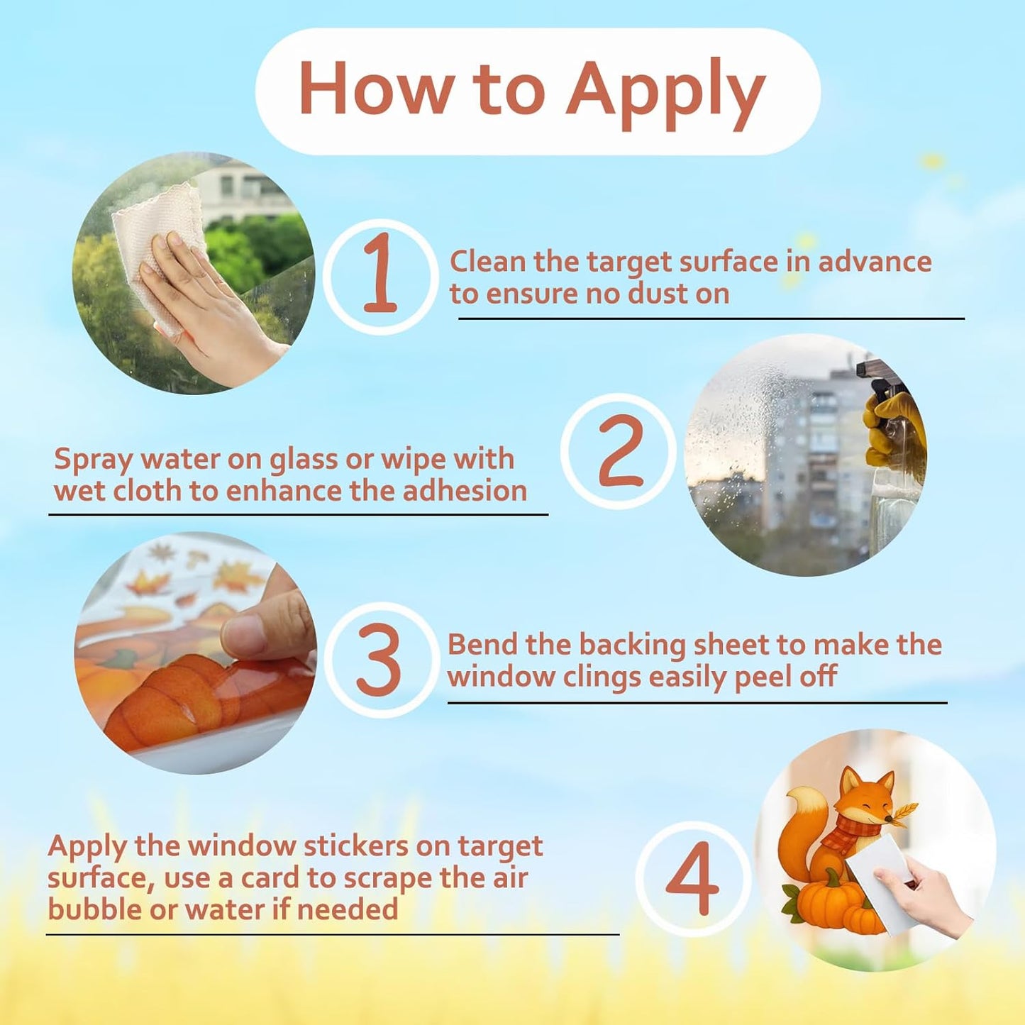 DC-BEAUTIFUL 153 Pcs Fall Window Clings, 12 Sheets Double Sided Autumn Pumpkin Scarecrow Maple Leaf Glass Stickers, Reusable Static Thanksgiving Window Decals Party Decors for Home Office School Shop