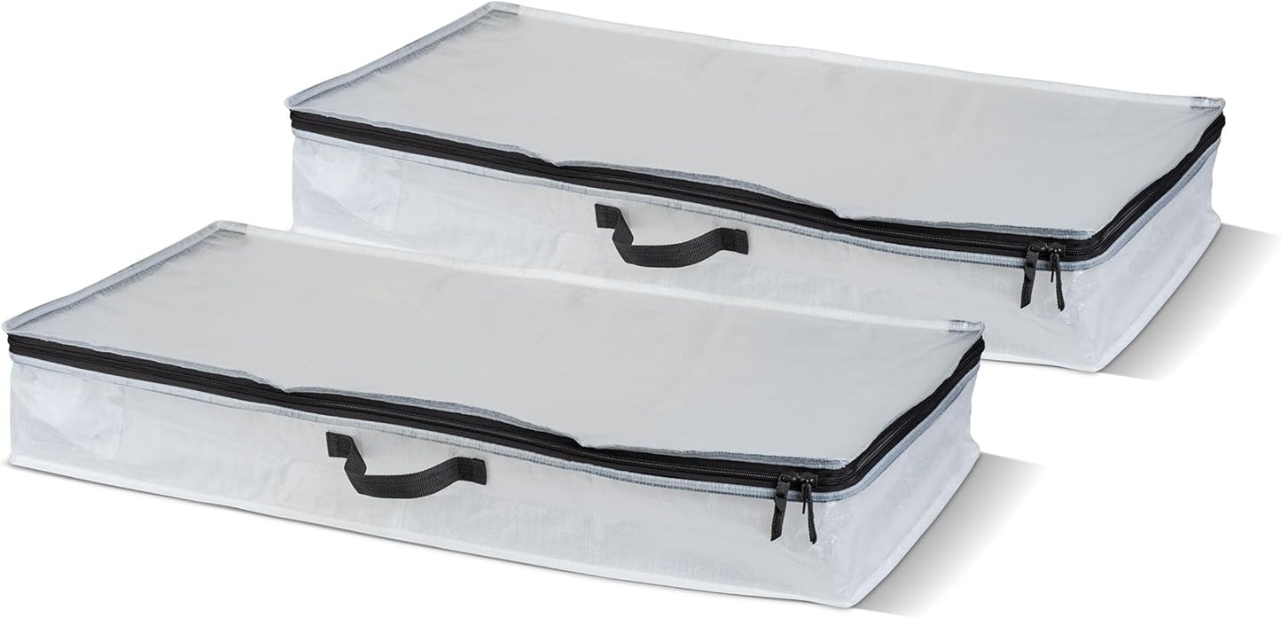 CleverMade Under Bed Storage Bag - Collapsible Storage for Shoes and Clothes Easy Use - Heavy Duty Utility Bag Home