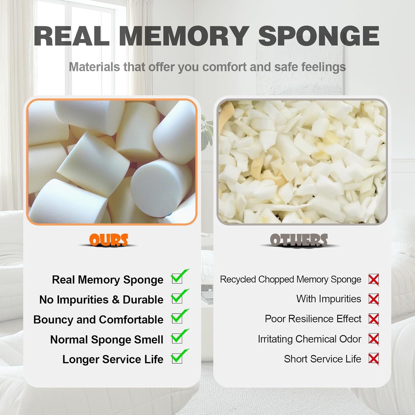 Luxury Sofa Couch Chair, Lazy Floor Seating, Fireside Bean Bag Chair, Ergonomic Tatami Sofa Lounger for Living Room, Bedroom, Office, Loveseat, Blue