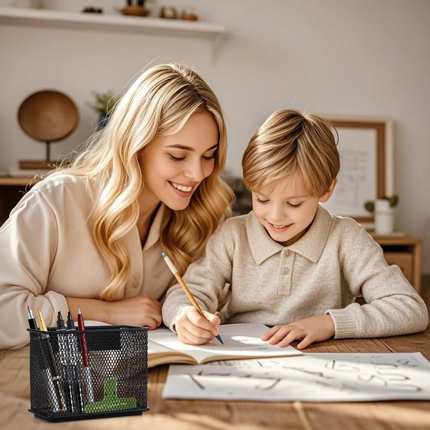 4.5'' × 2.2'' × 3.5'' Magnetic Basket for Whiteboard Black Magnetic Basket for Fridge Magnetic Organizer Holder with 4 Strong Magnets Magnetic Holder for Refrigerator Locker, Set of 2