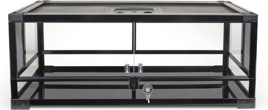Zilla QuickBuild Reptile 20 Gallon Glass Terrarium Habitat with Swing Door For Geckos, Snakes, Lizards, Frogs, Turtles, and Tortoises, 30" x 12" x 12"