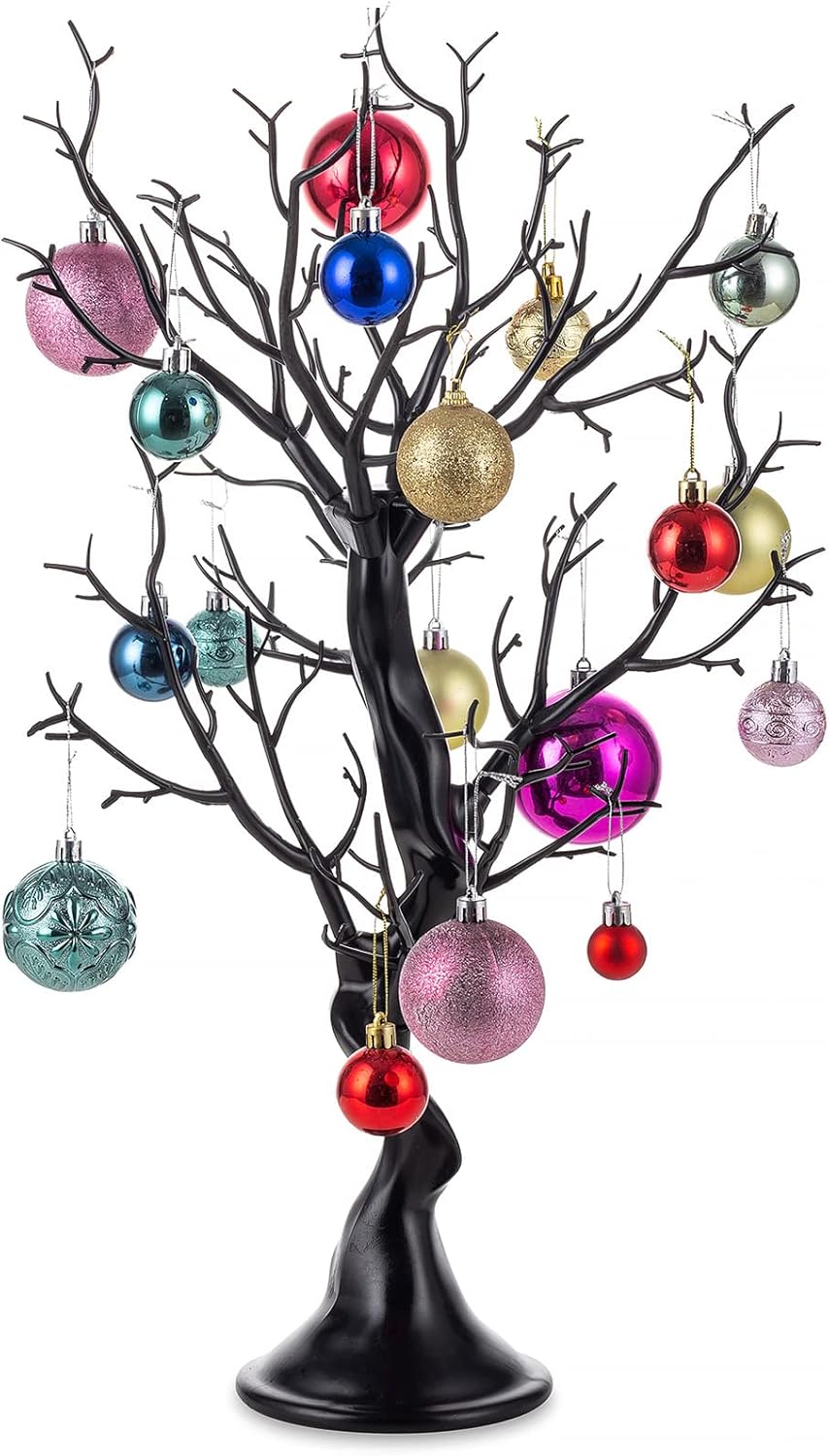 NUPTIO Black Artificial Halloween Tree: 22.8in Tall Christmas Ornament Display Manzanita Fake Trees Decorative Faux Twig Branches Indoor for Wedding Table Centerpieces Easter Birthday Party Decor
