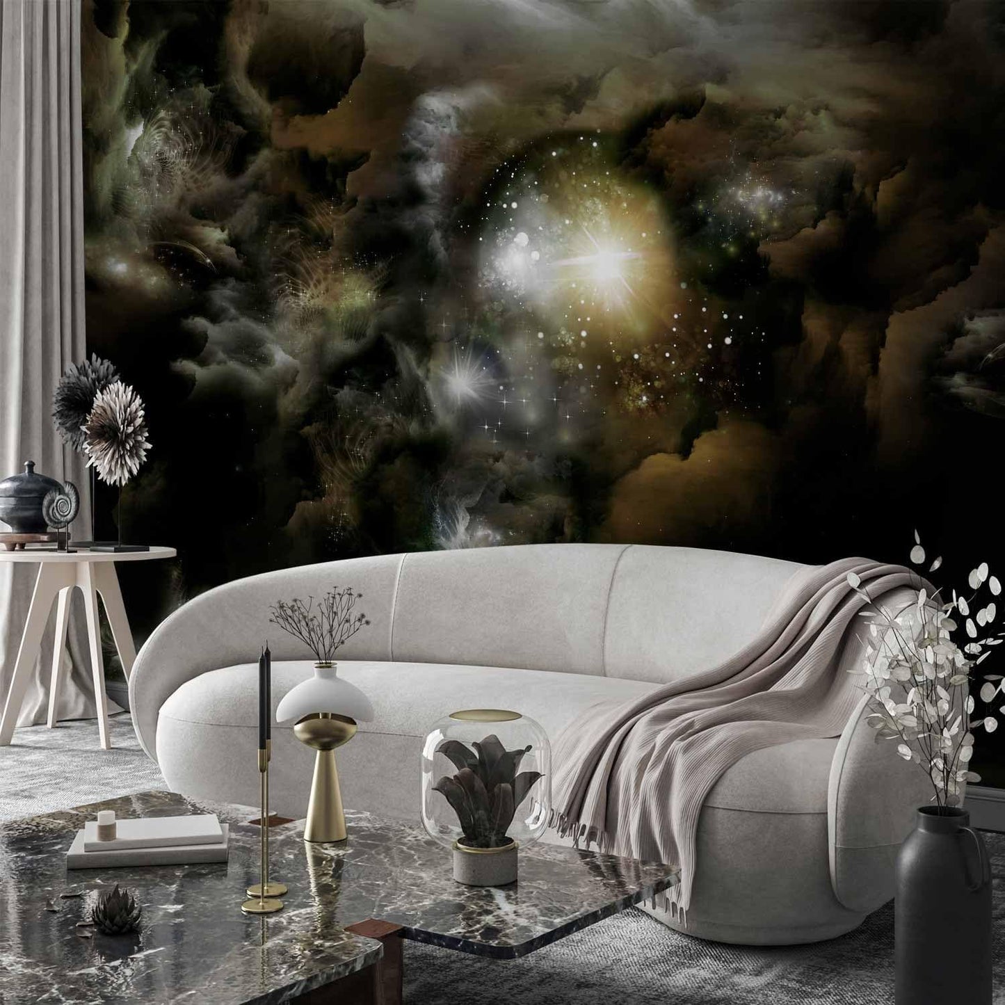 artgeist Wall Mural Cosmos Galaxy 77x55 in - Peel and Stick Self-Adhesive Wallpaper Removable Large Sticker Foil Wall Decor Print Picture Image Design n-A-0027-a-b