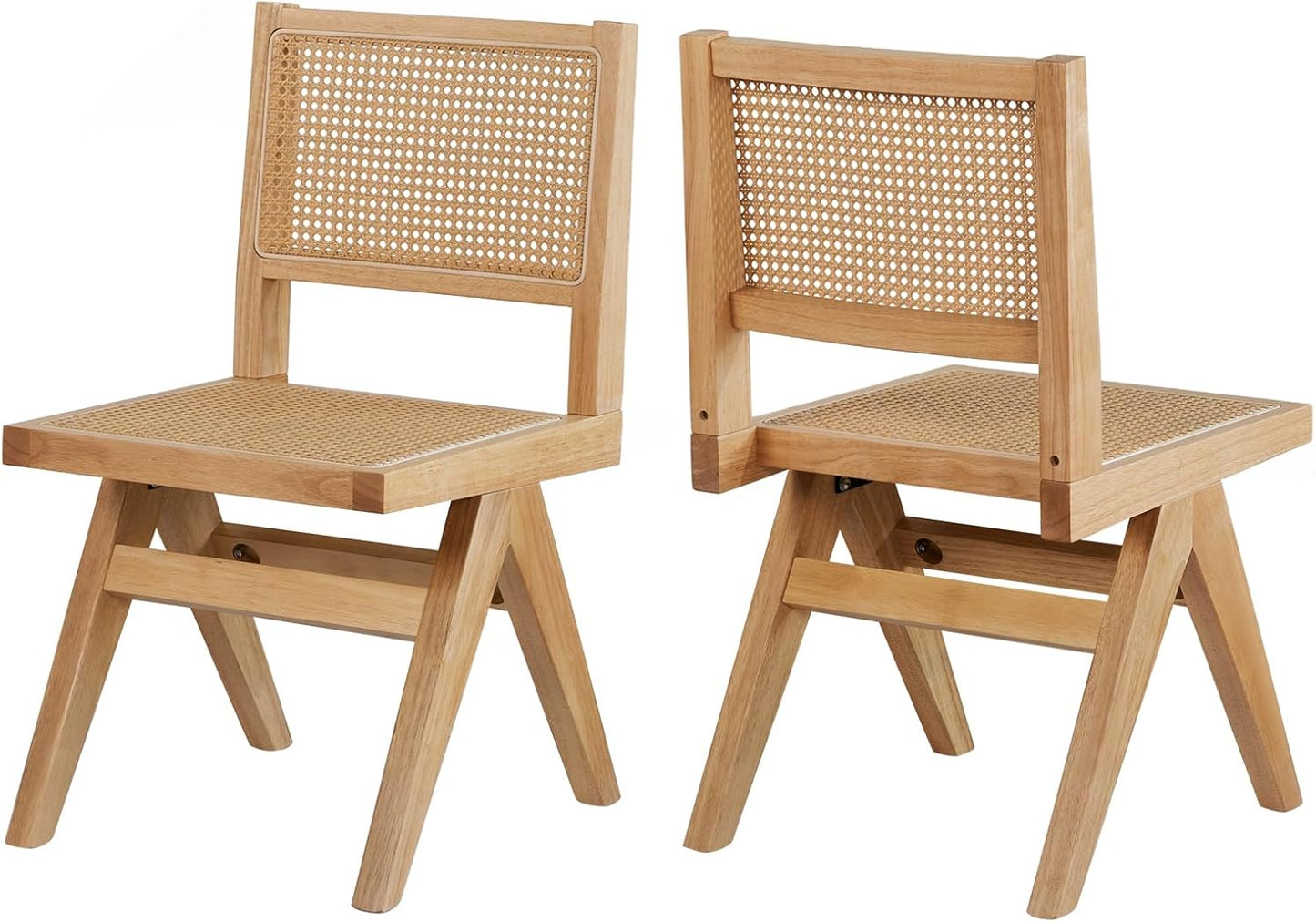 Rattan Dining Room Chairs Set of 2, Mid-Century Modern Kitchen Chairs for Dining