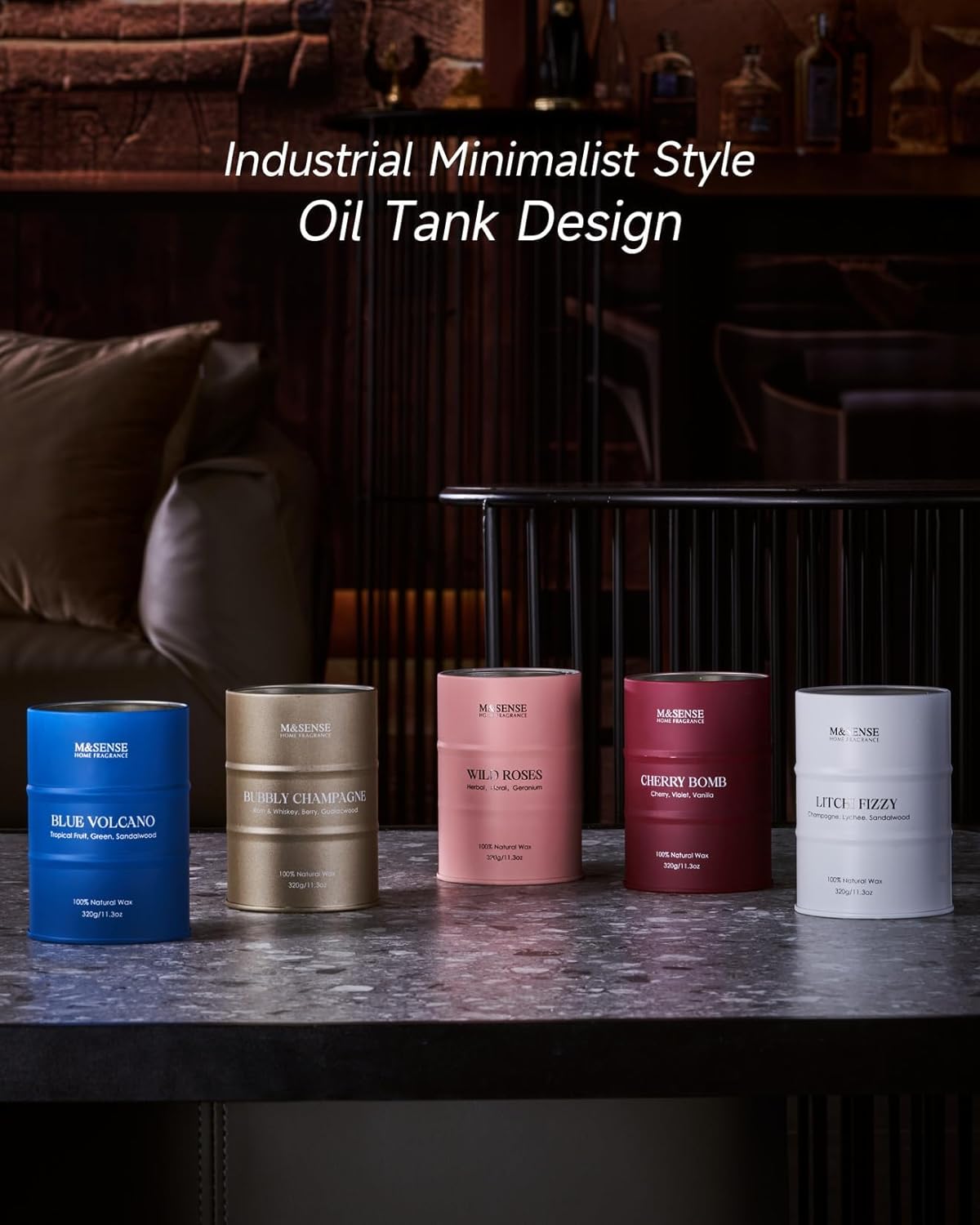 M&SENSE Soy Candles Litchi Fizzy Scented 11.3oz 70 Hour Long Lasting Natural Wax Non Toxic, Summer Candle Cozy Home Decor, Relaxing Aromatherapy Gifts for Women Mom Girlfriend