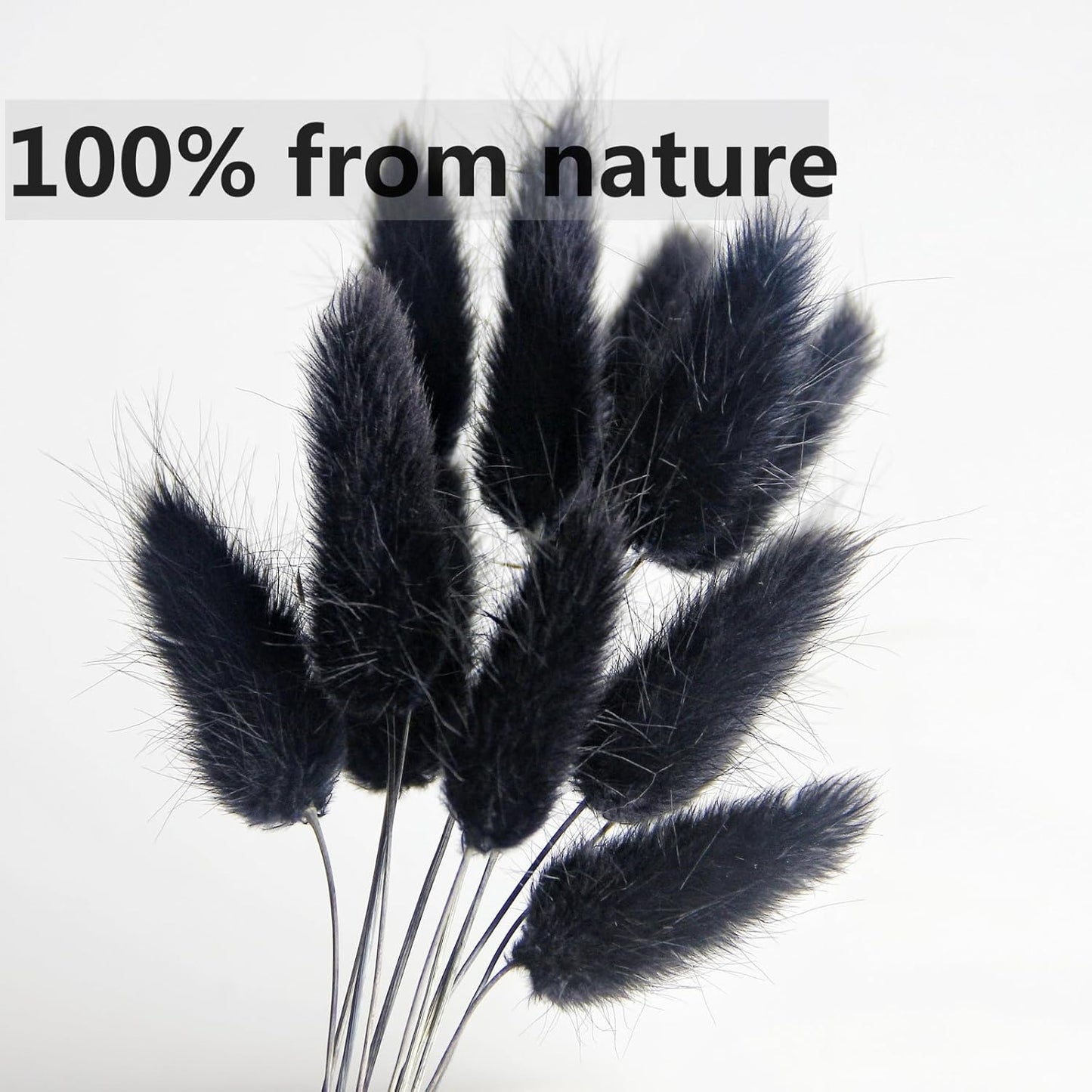 115 PCS Black Pampas Grass Bouquet, Boho Table Decor, Black Bunny Tails Dried Flowers, Dried Pampas Grass for Weddings, Home Decor, Rustic Parties, and Baby Shower Decorations