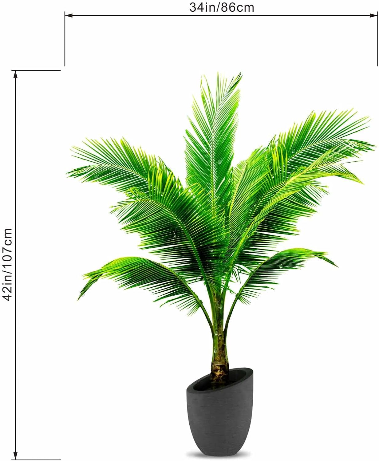 Coconut Palm Potted Plants Wall Stickers - Tropical Plants Tree Leaves Wall Decals - Bedroom Living Room Sofa TV Background Home Wall Decor