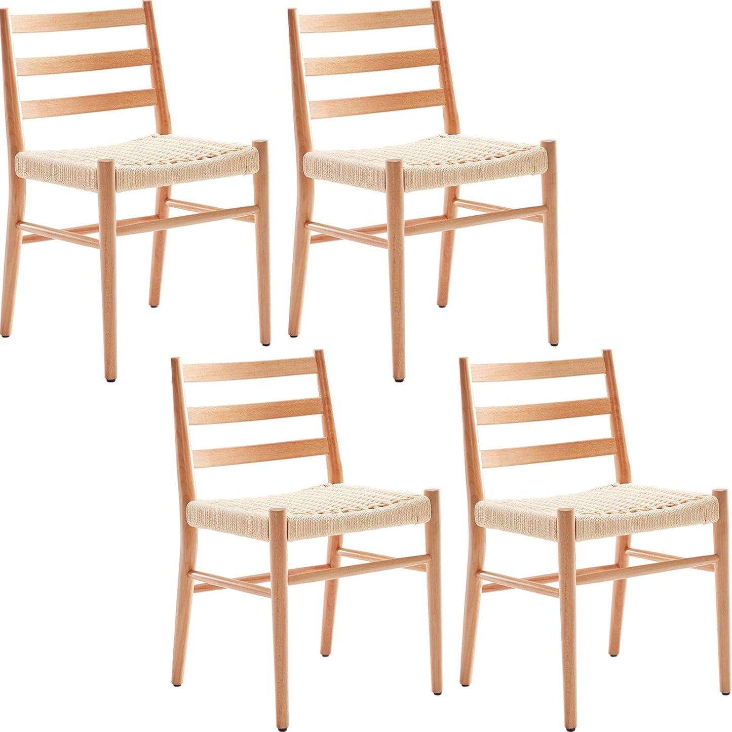 STARY Wood Rattan Dining Room Chairs with Comfortable Woven Seat,Fully-Assembled