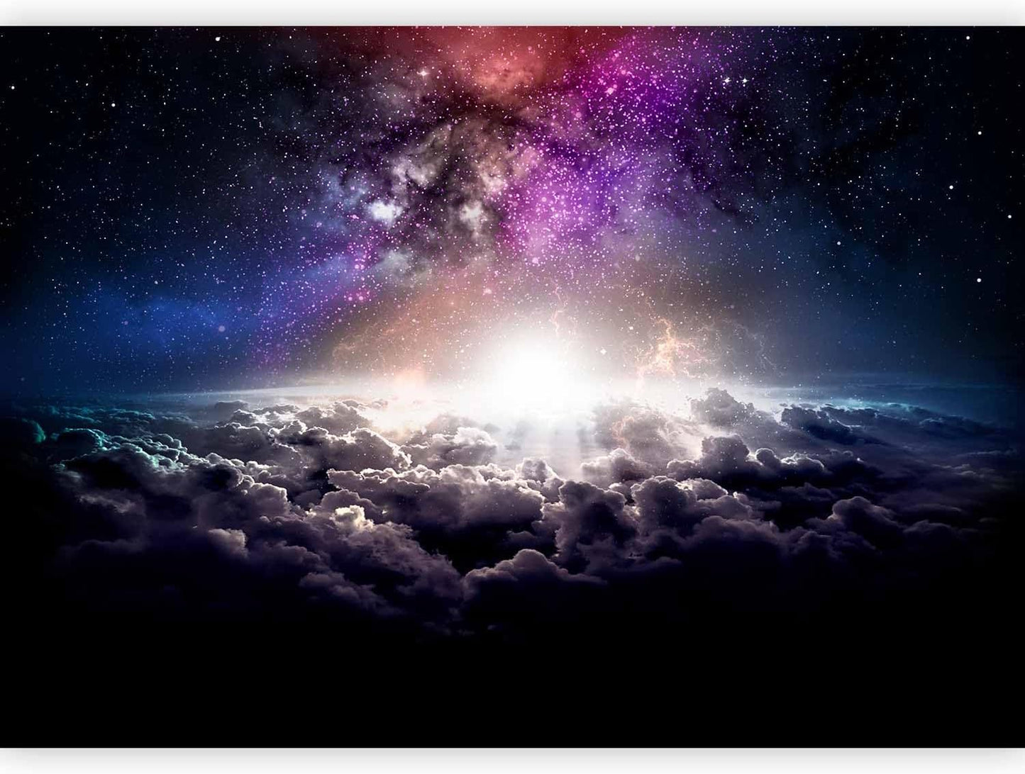 artgeist Wall Mural Galaxy 116x83 in - Peel and Stick Self-Adhesive Wallpaper Removable Large Sticker Foil Wall Decor Print Design Mural Cosmos Sky Star Cloud Purple i-A-10009-a-a