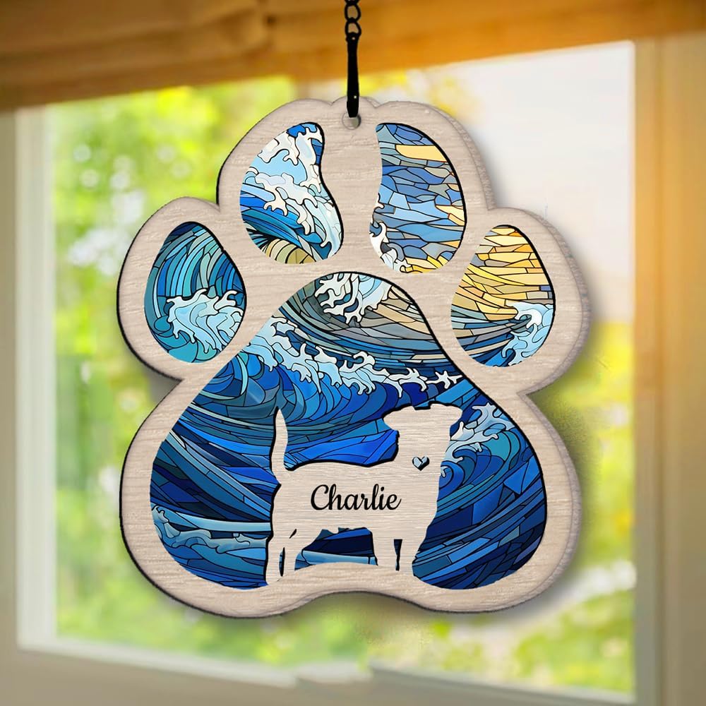 Personalized German Pinscher Suncatcher Dog Memorial Gifts, Custom German Pinscher Ornament Christmas Tree, Pet Remembrance Gift, Loss of Dog Sympathy Gift, Pet Loss Suncatcher