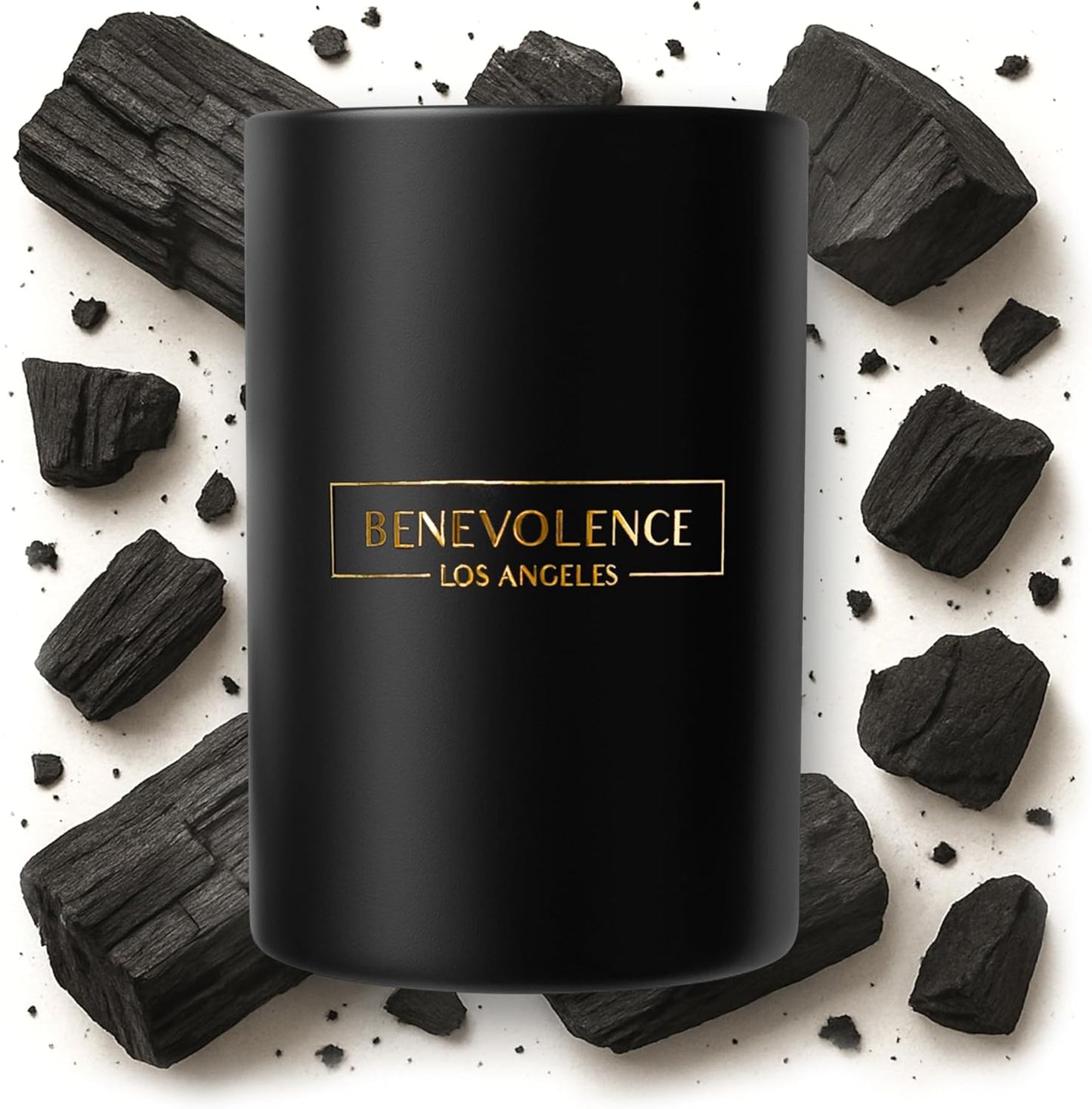 Benevolence LA Charcoal Scented Candle | Soy Candles, Black Candle for Home | Gifts for Women and Men | Home Fragrance | Aromatherapy | Bathroom Freshener | 10oz