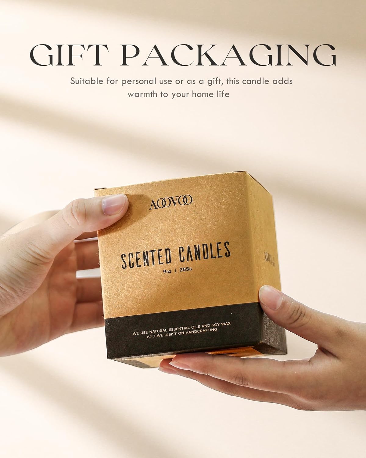 AOOVOO Vanilla Cream Candles - 9 oz Scented Candles, Aromatherapy Candle, Soy Candle for Home Scented