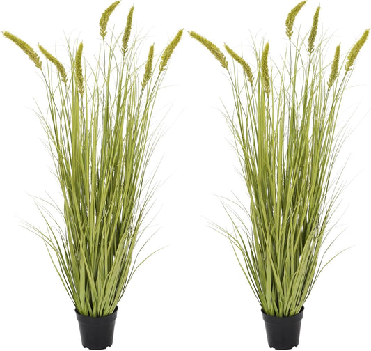 Green Onions Fake Plants,Artificial Plants Indoor, Fake Grass Decor Green Plant Fake Outdoor Flowers Fake Succulents,Artificial Tall Grass Plants with Pots House Decorative(47" 2 Pack)