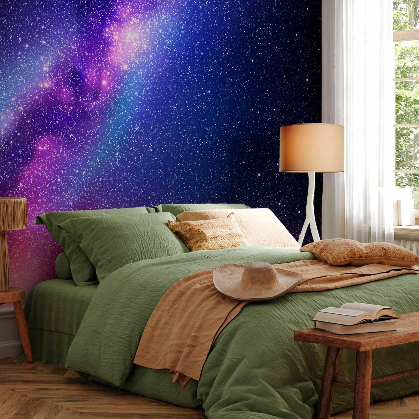 artgeist Wall Mural Galaxy 118x83 in - XXL Non-Woven Wallpaper Fleece Wall Decor Photo Print Picture Image Abstract Space Sky Star Cloud Violet f-C-0487-a-a