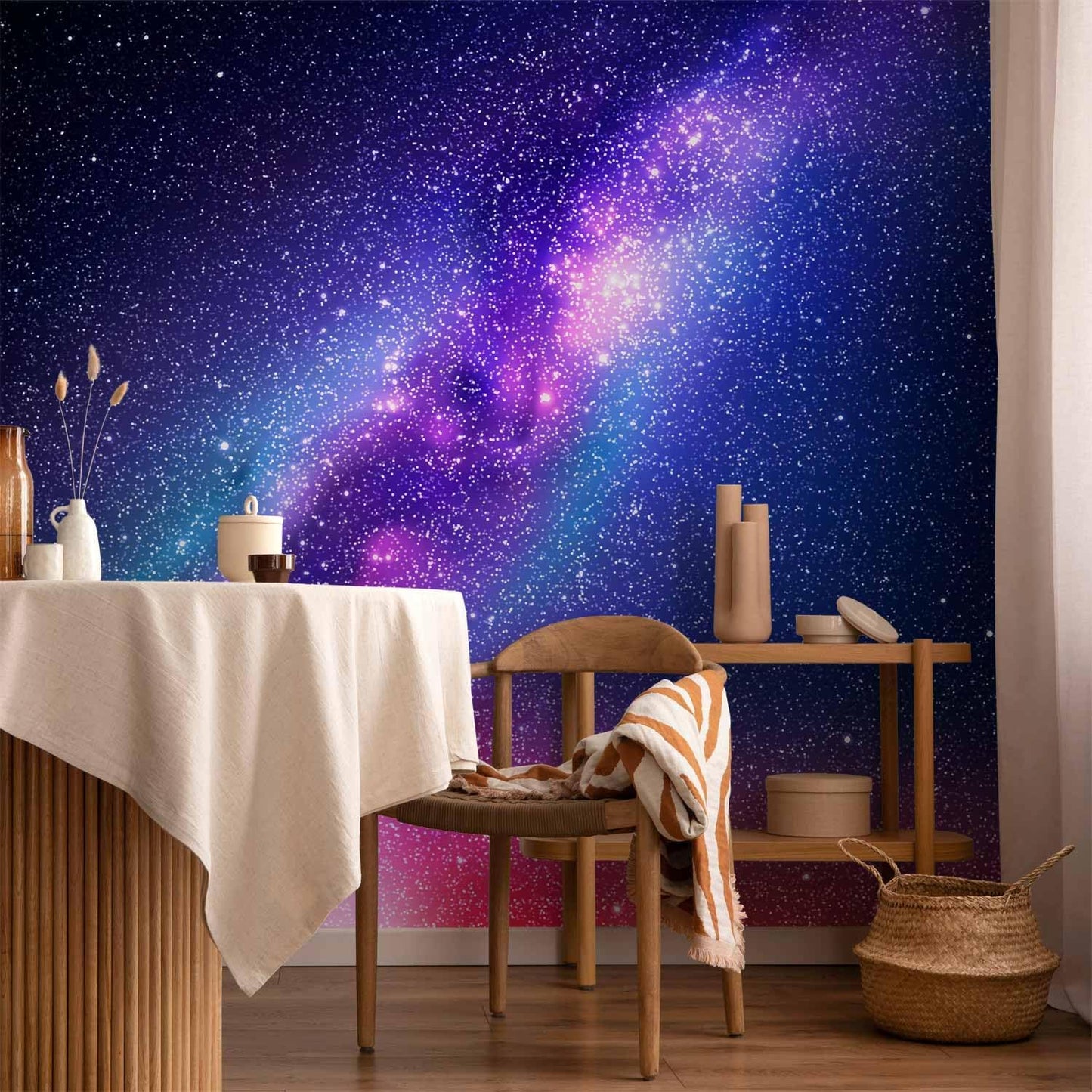 artgeist Wall Mural Galaxy 138x101 in - XXL Non-Woven Wallpaper Fleece Wall Decor Photo Print Picture Image Abstract Space Sky Star Cloud Violet f-C-0487-a-a
