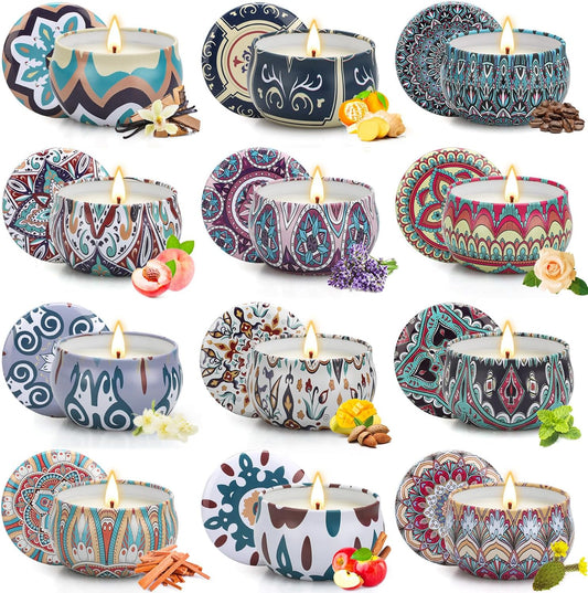 Candles Gifts for Women, 12 Pack Candles for Home Scented, 30 Oz Soy Wax Candle Gifts Sets, 240H Burning Candle for Scented, Ideal for Birthday, Valentine's Day, Mother's Day